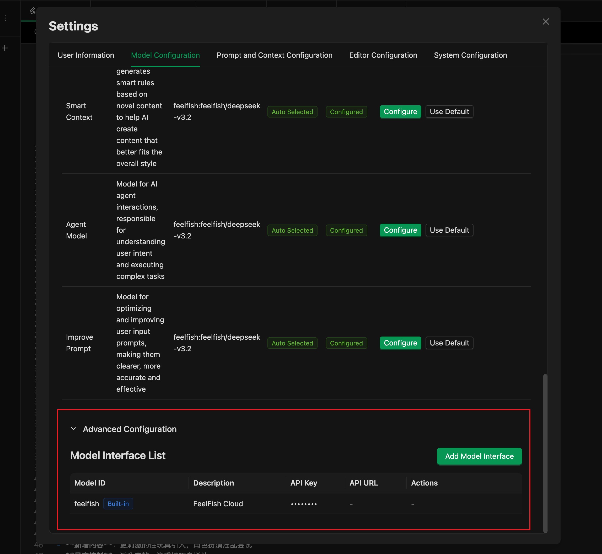 Agregar API de Modelo Personalizado