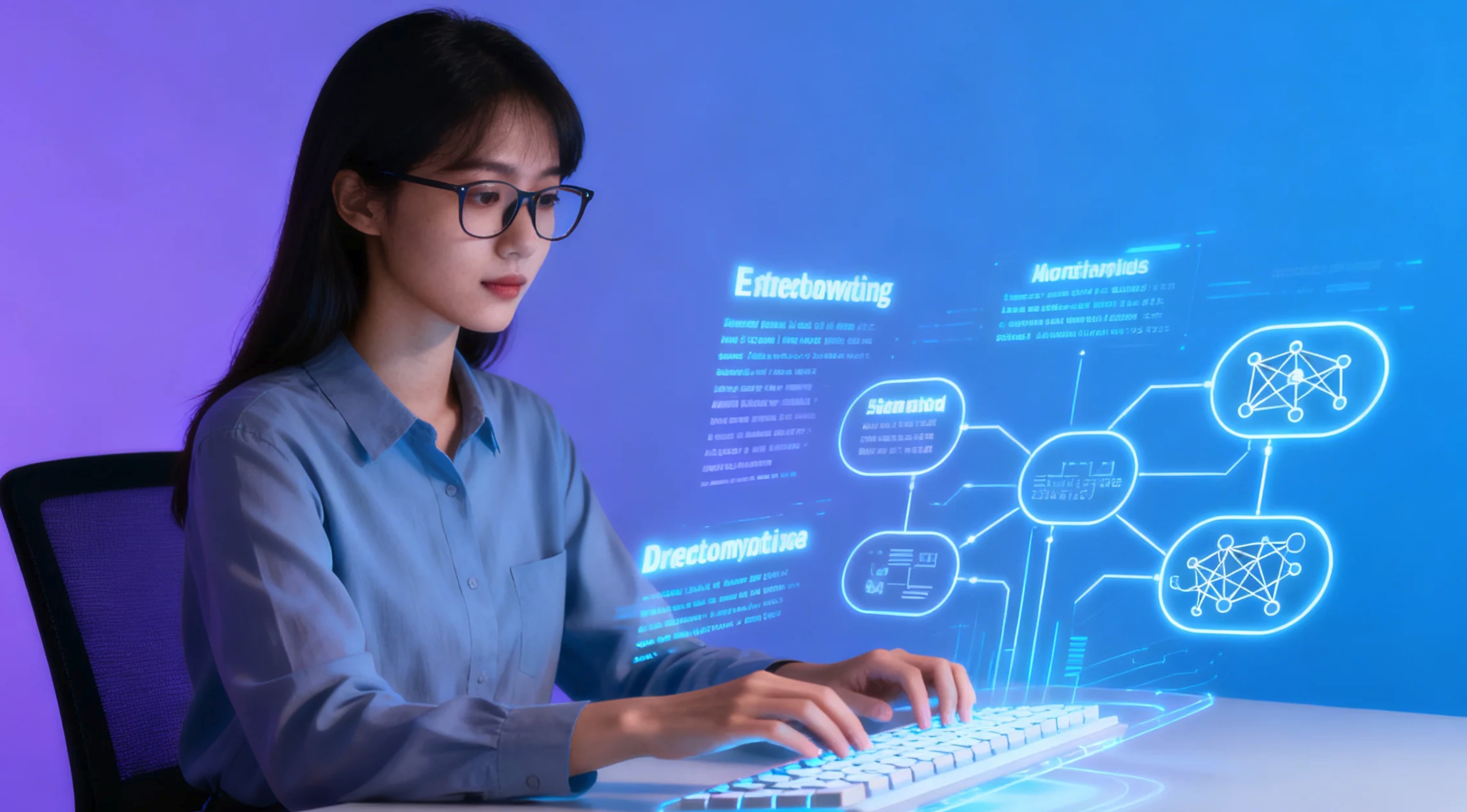 Illustration: A person typing on a keyboard writing