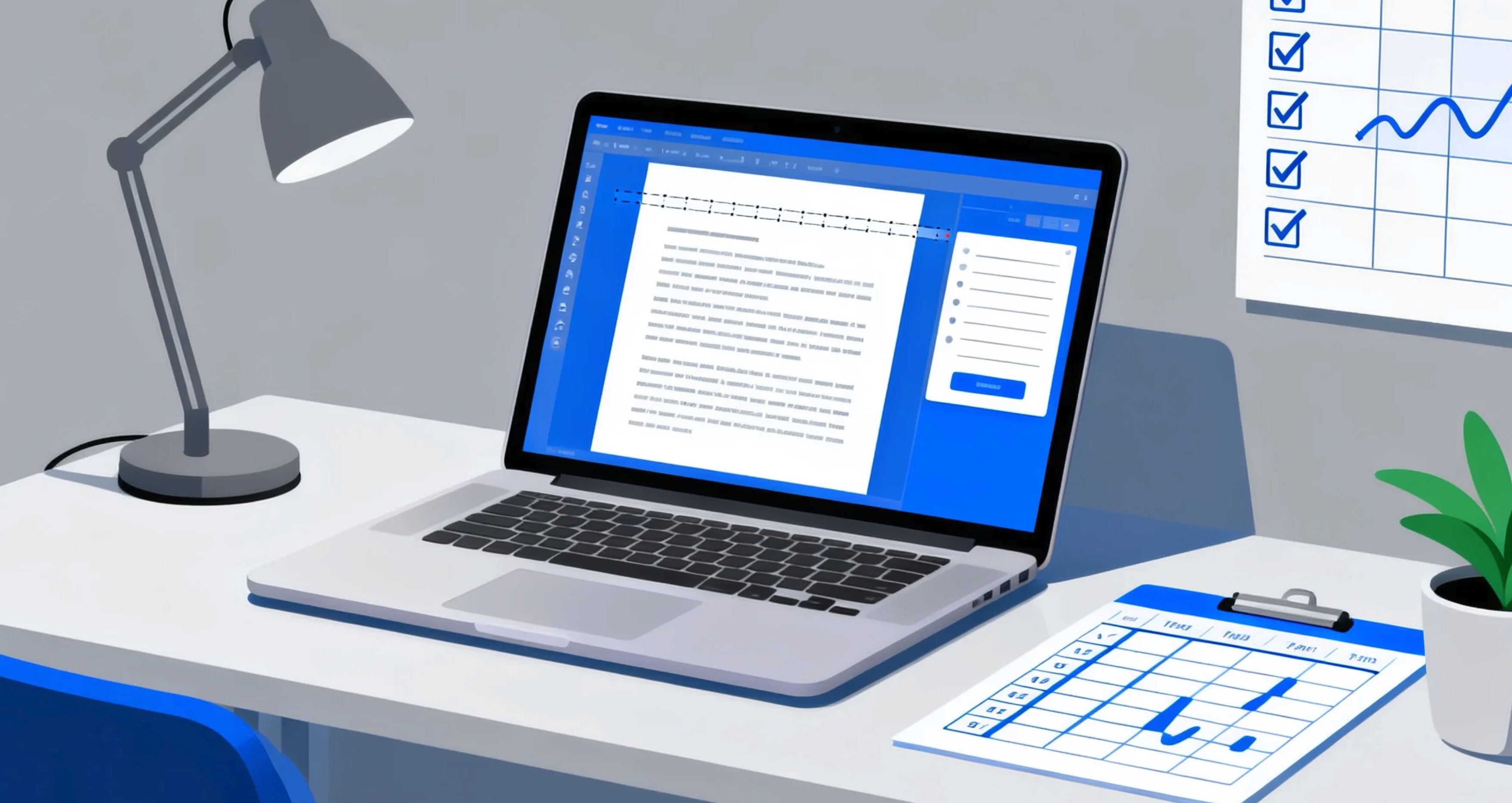 Illustration: Professional writing workstation